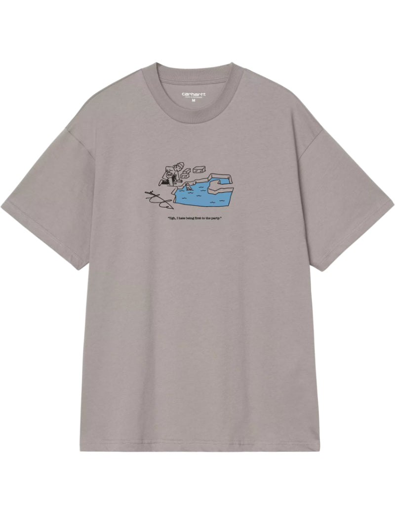 Carhartt WIP S/S Ice Fishing T-Shirt Shady Grey Front