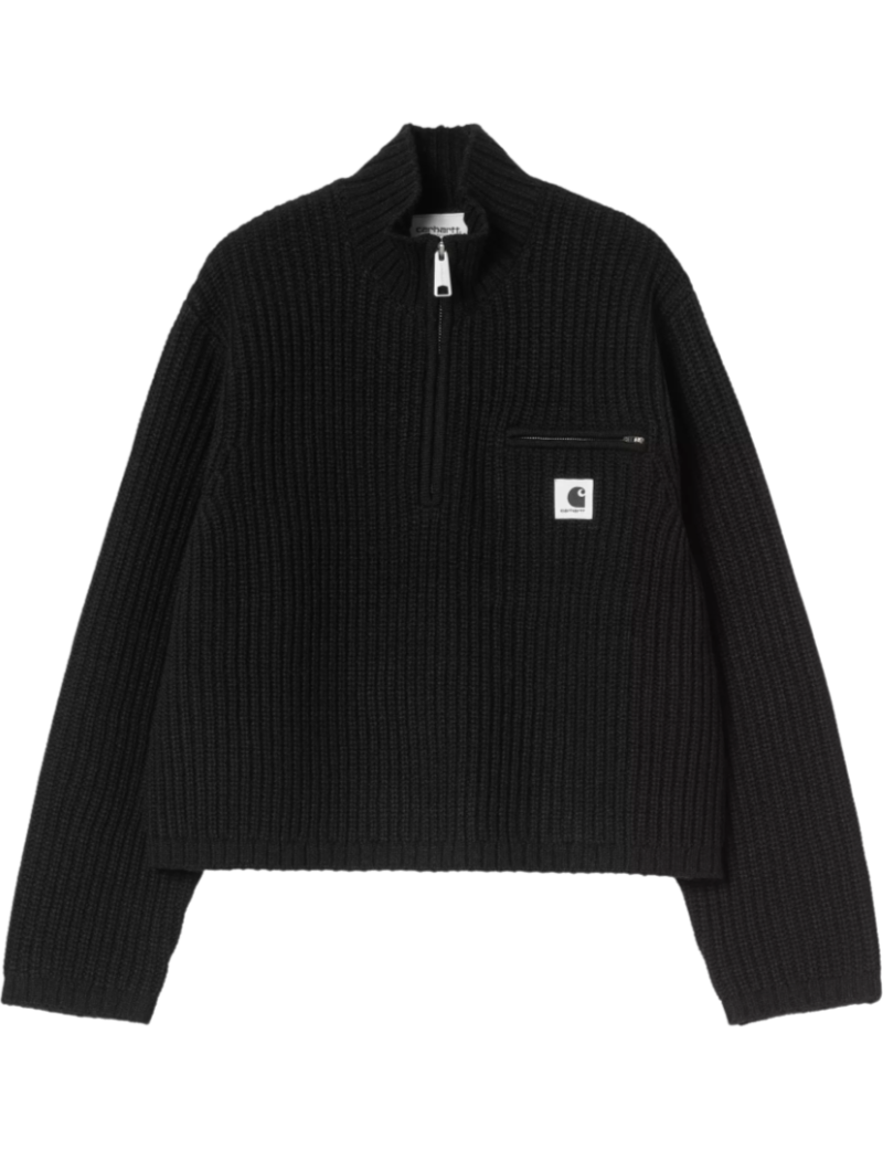Carhartt WIP Women's Detroit Half Zip Sweater Black Front