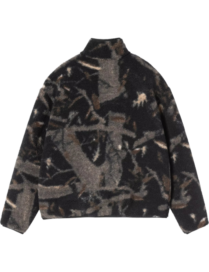 Carhartt WIP Women's Elliot High Neck Liner Fleece Camo Feather Tree & Black Back