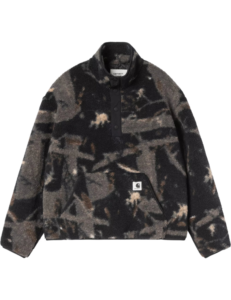 Carhartt WIP Women's Elliot High Neck Liner Fleece Camo Feather Tree & Black Front