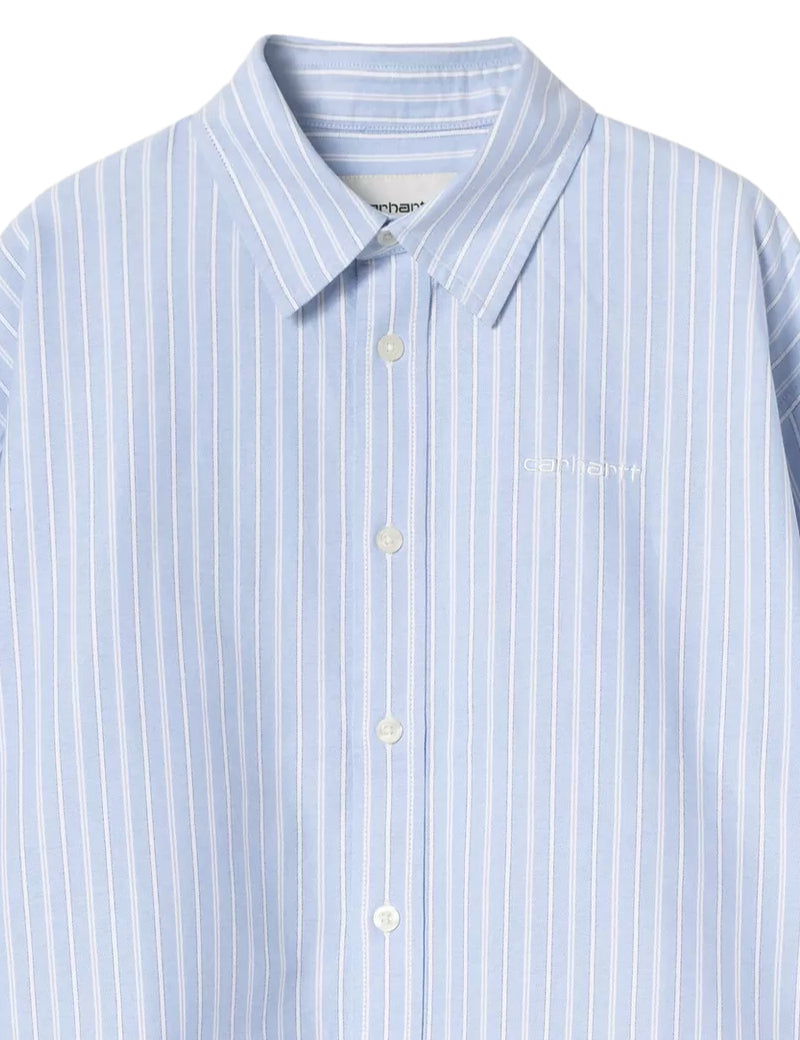 Carhartt WIP Women's L/S Kanan Shirt Stripe Bleach Collar