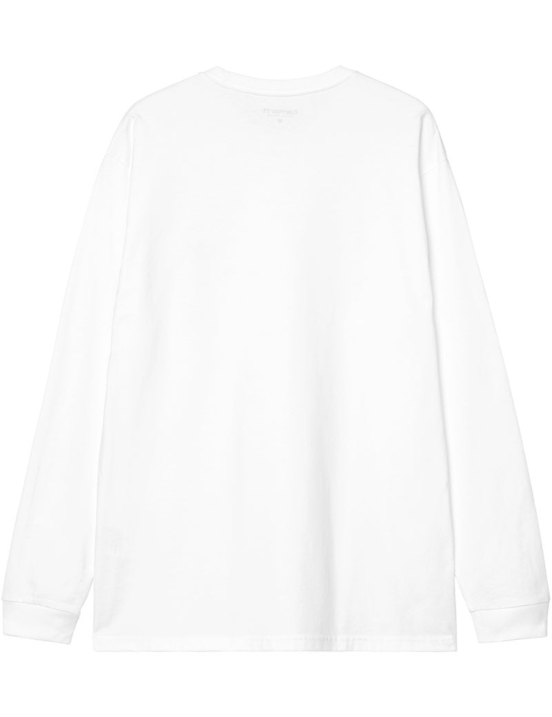 Carhartt Wip Chase L/S T-Shirt White Gold Back View