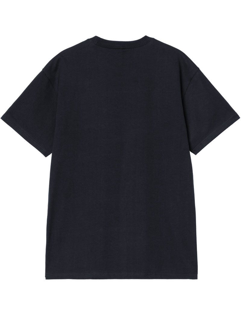 Carhartt Wip Chase Short Sleeve T-Shirt Dark Navy Gold Back