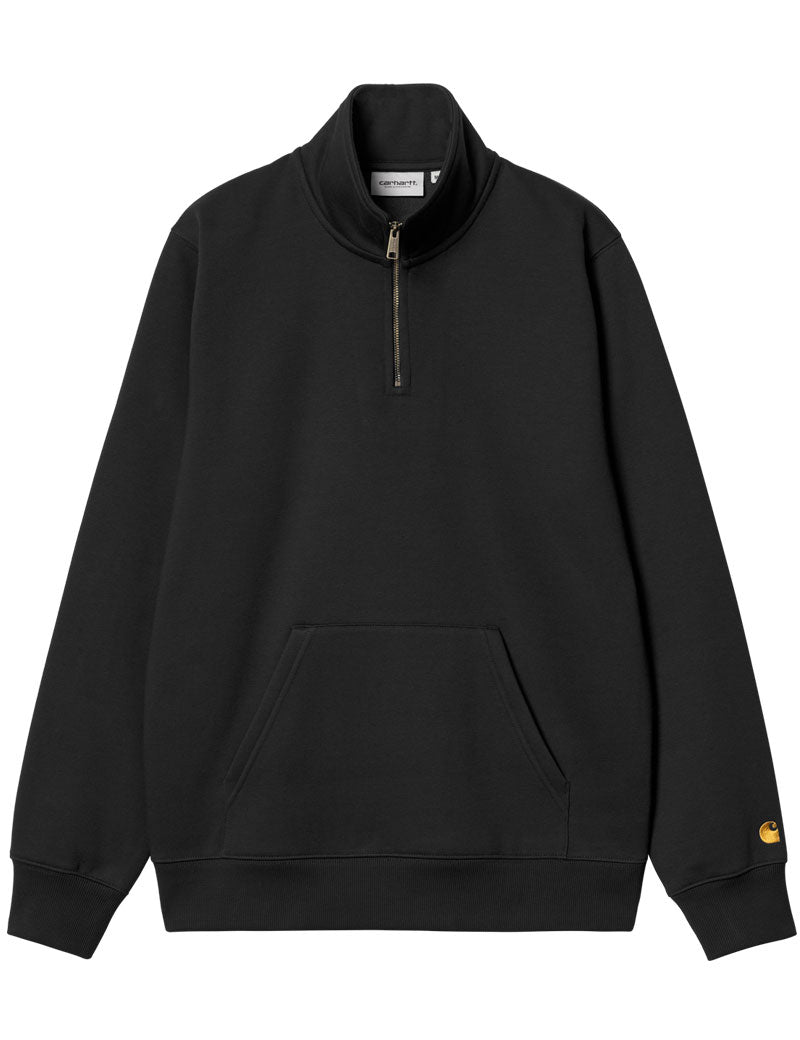 Carhartt Chase Zip Neck Sweatshirt Black Gold