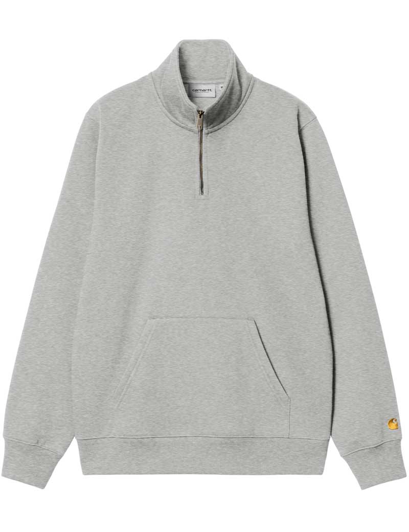 Carhartt WIP Chase Neck Zip Sweatshirt Grey Heather Gold