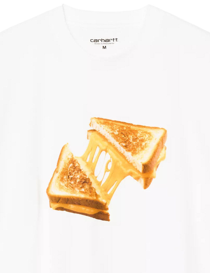Carhartt WIP S/S Cheese Toast T-Shirt White Print Detail