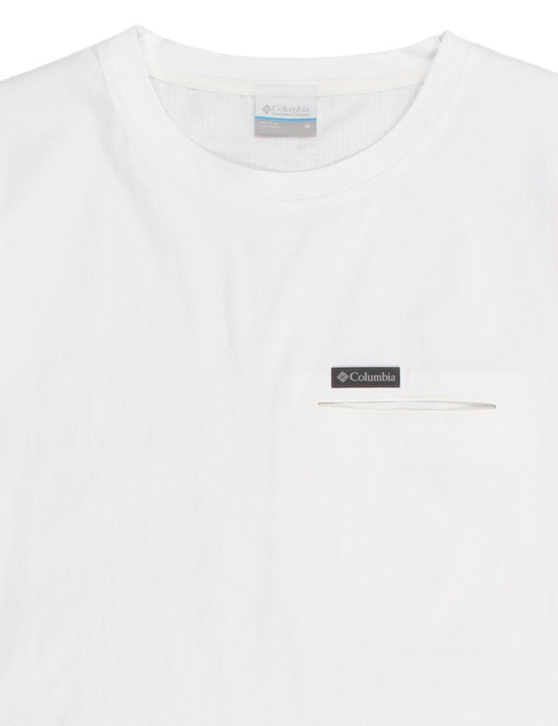 Columbia Chill Creek Woven T-Shirt White Pocket Detail