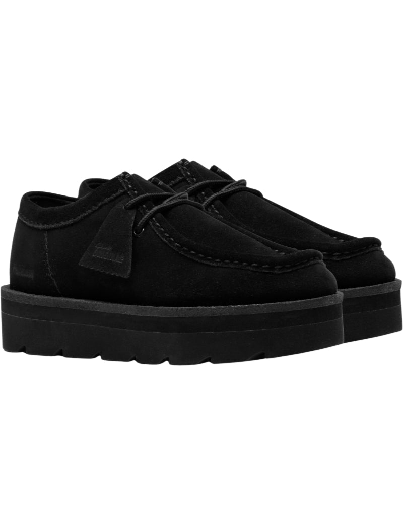 Clarks Originals Meare Walla Shoes Black Suede Women's Angled View
