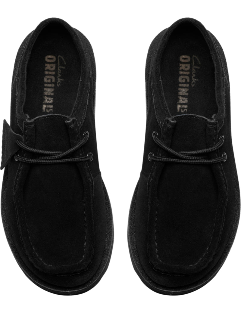 Clarks Originals Meare Walla Shoes Black Suede Women's top View