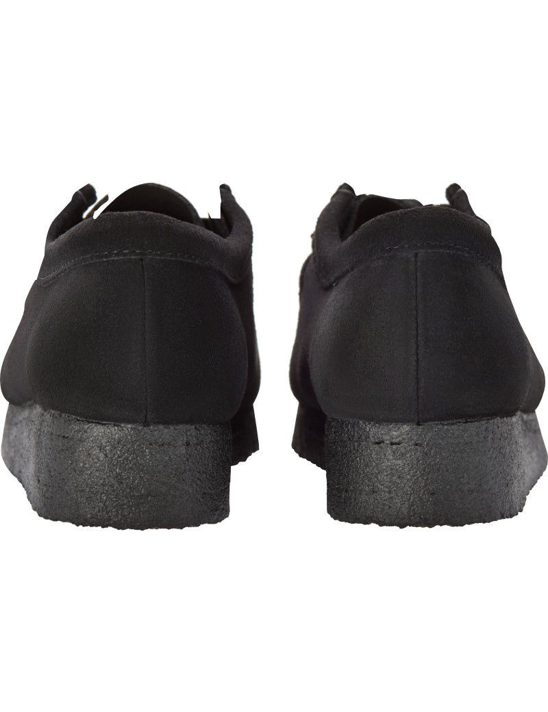 Clarks Originals Wallabee Black Suede Women's Heel View