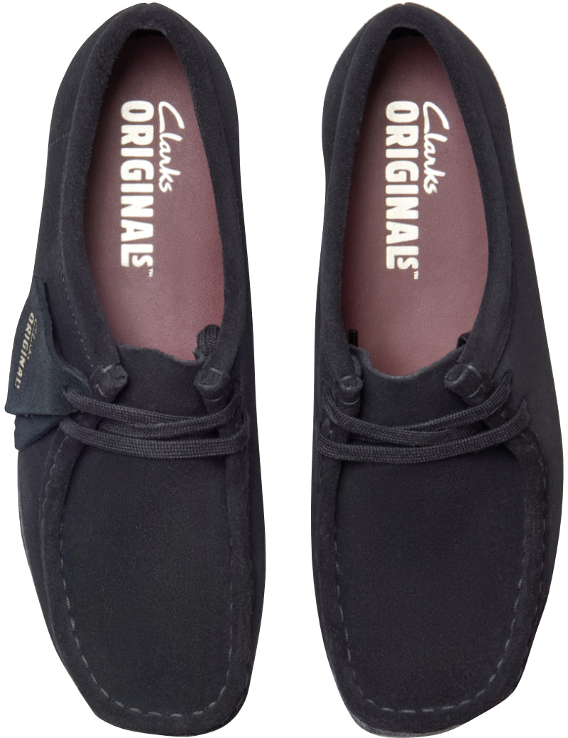Clarks Originals Wallabee Black Suede Women's Top View