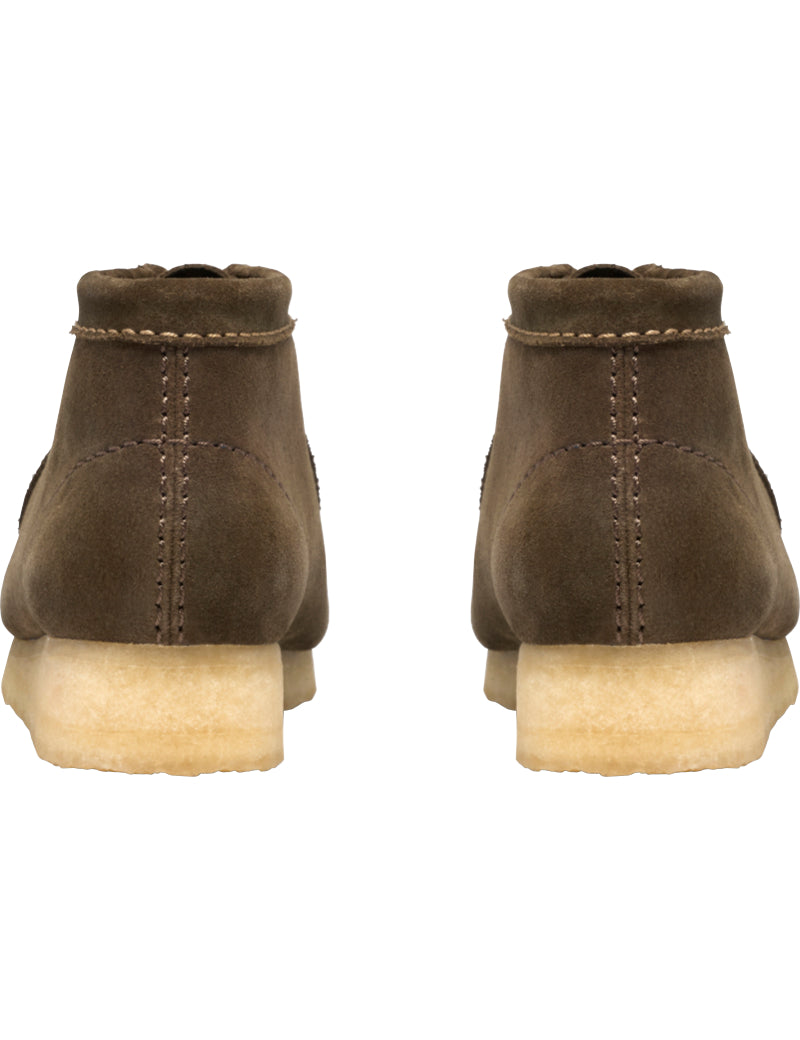 Clarks Womens Wallabee Boot Dark Olive Suede Heels