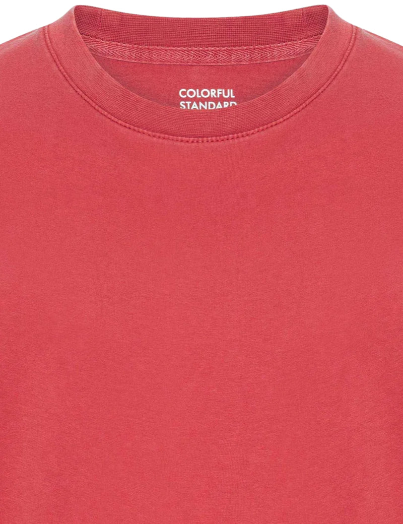 Colorful Standard Classic Organic T-Shirt Faded Red Collar Detail