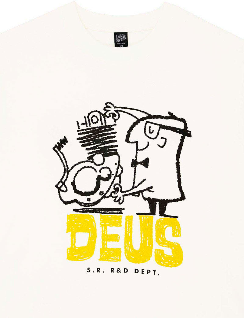Deus Ex Machina Erasarolgy Tee Pristine White Chest Print Detail