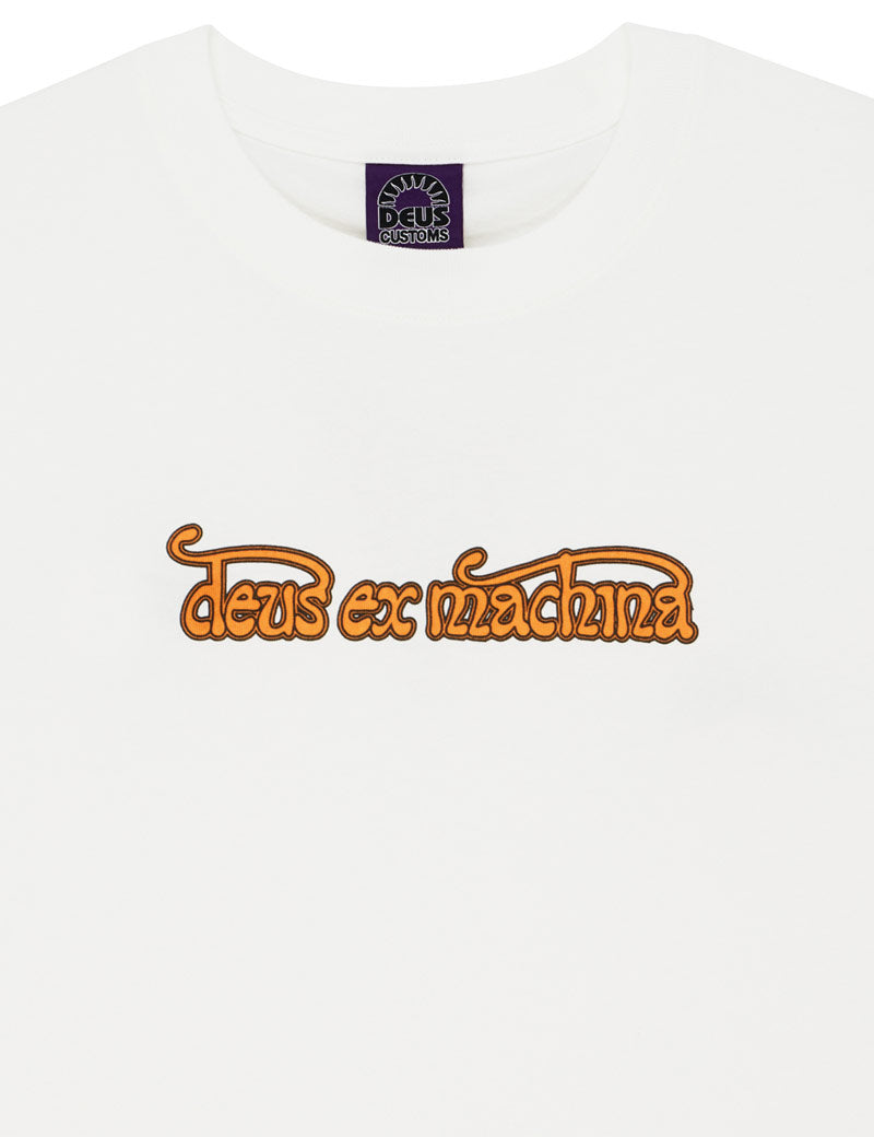 Deus Ex Machina Virtual Insanity Tee Vintage White Print Detail 