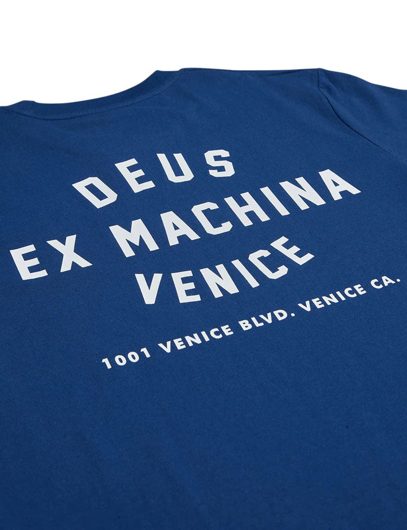 Deus Ex Machina Venice Skull T-Shirt Mechanic Blue