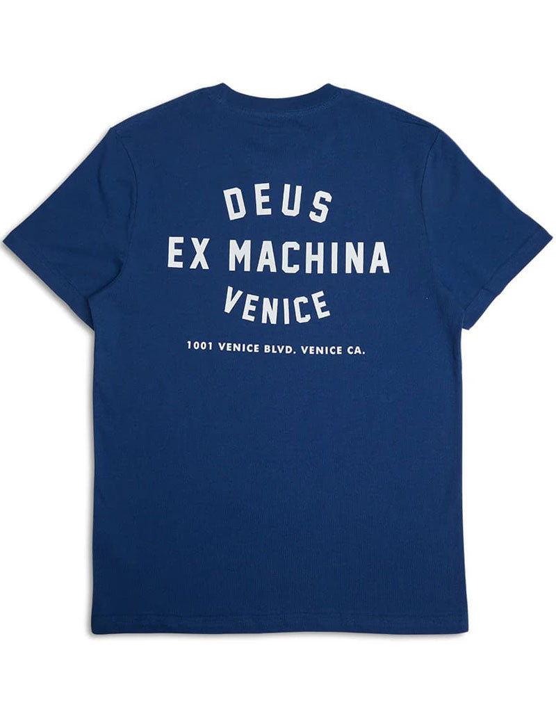 Deus Ex Machina Venice Skull T-Shirt Mechanic Blue