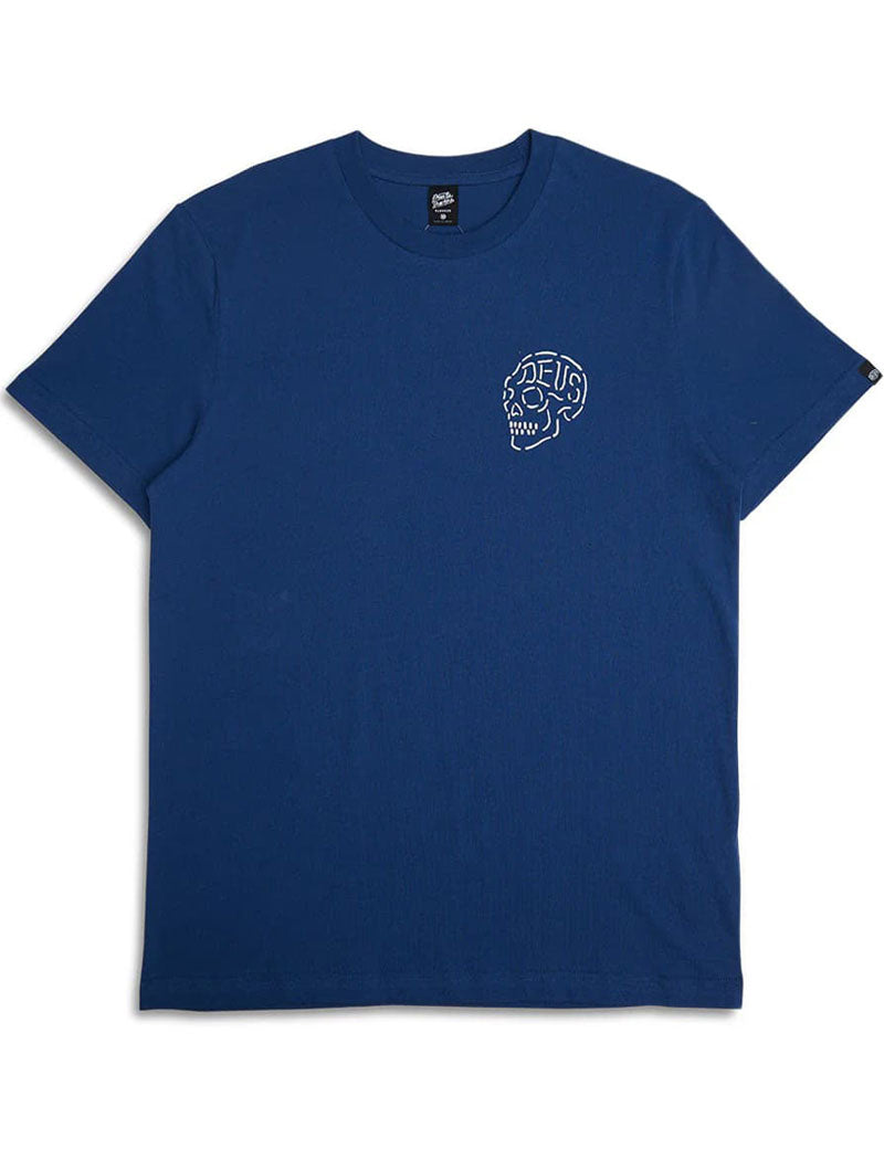 Deus Ex Machina Venice Skull T-Shirt Mechanic Blue