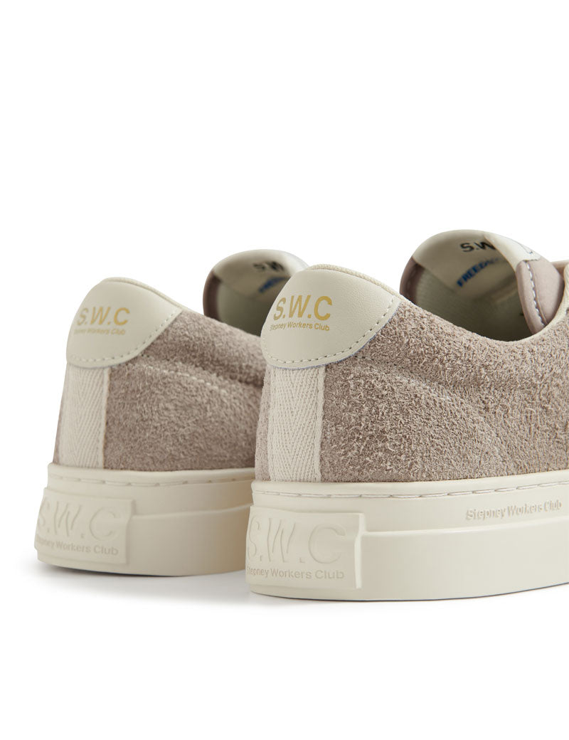 Stepney Workers Club Dellow 02 Cup Trainers Raw Suede Taupe
