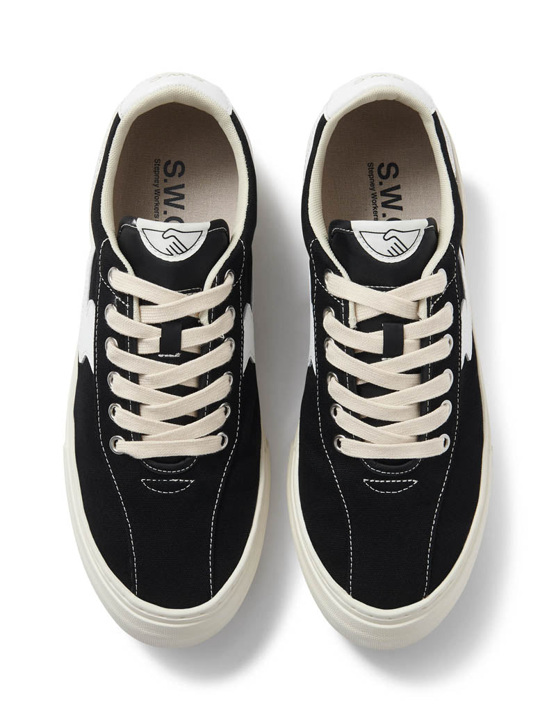 Stepney Worker Club Dellow S-Strike Cup Canvas Trainers Black, White Top View