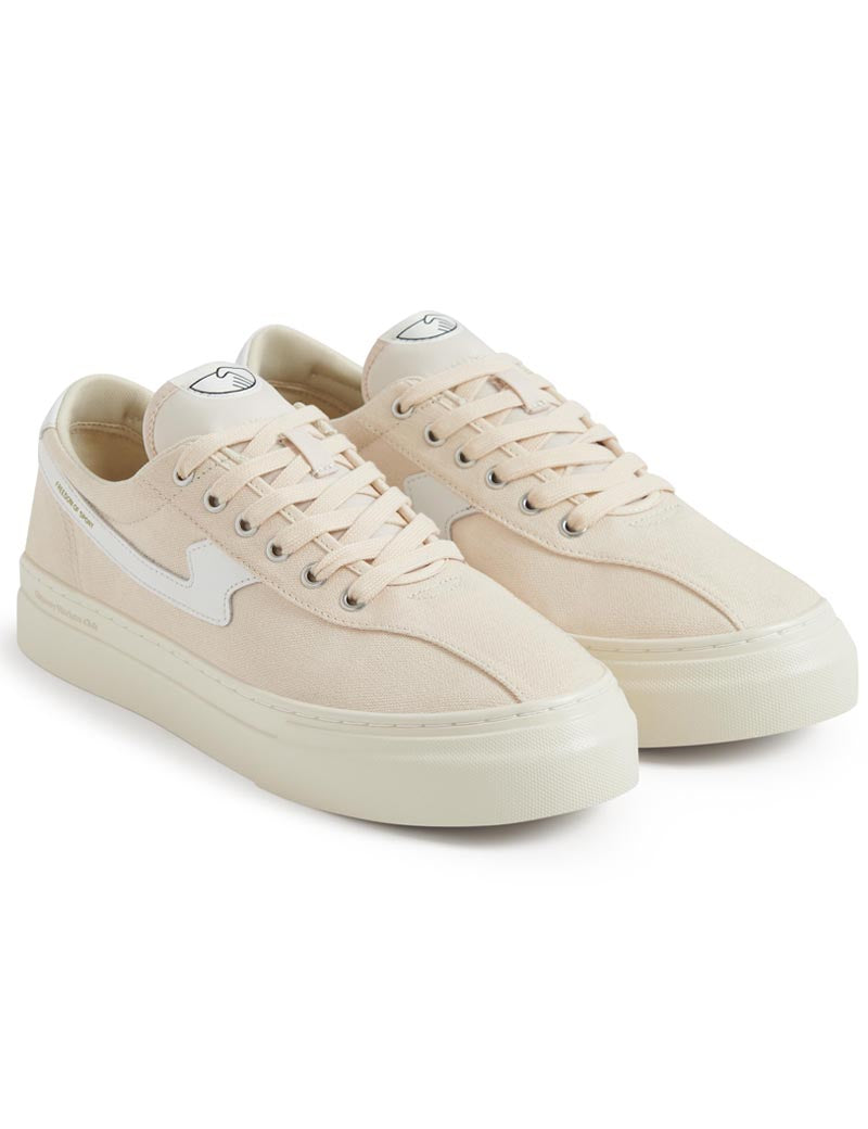 Stepney Worker Club Dellow S-Strike Cup Canvas Trainers Ecru, White Angled View
