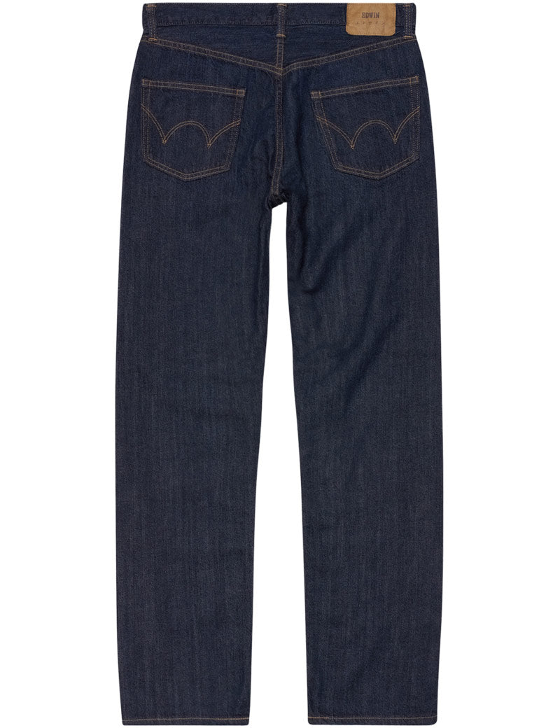 Edwin Regular Straight Fit Jeans Blue Rinsed Back View