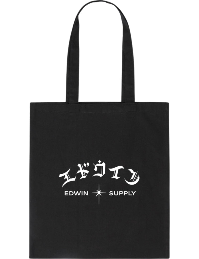 Edwin Gothic Katakana Tote Bag Black