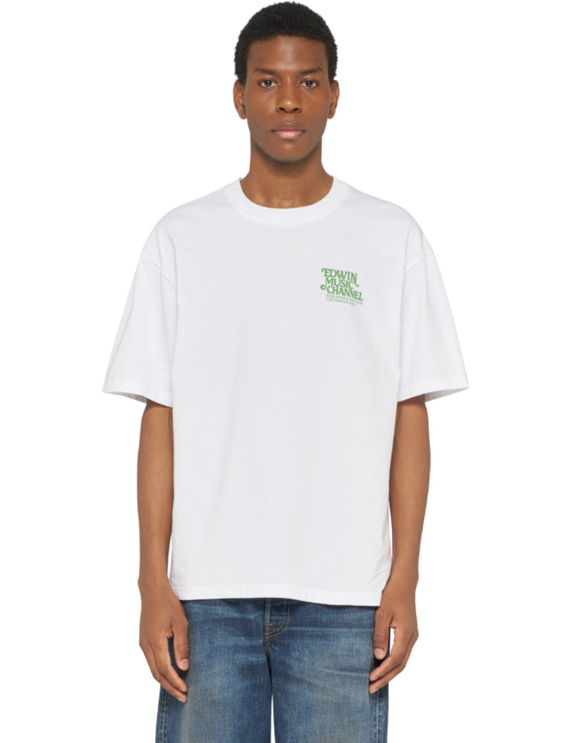 Edwin Rare Spins T-Shirt White On Model Front
