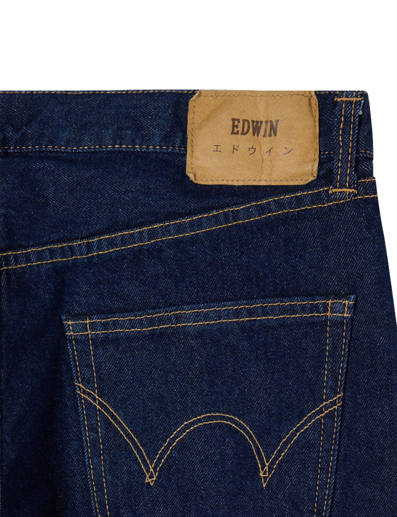 Edwin Regular Tapered Jeans Kaihara Blue Rinsed Pocket Detail