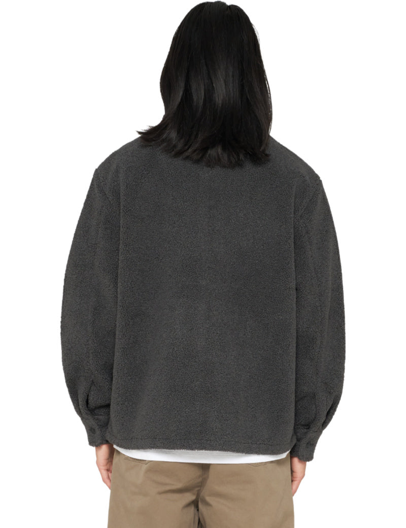 Edwin Snug II Overshirt LS Dark Grey On Model Back