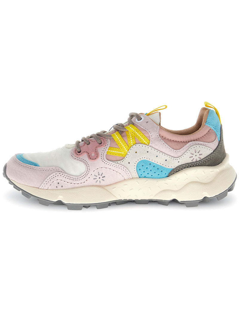 Flower Mountain Yamano 3 women's trainers light pink, off-white and pink - Inside View