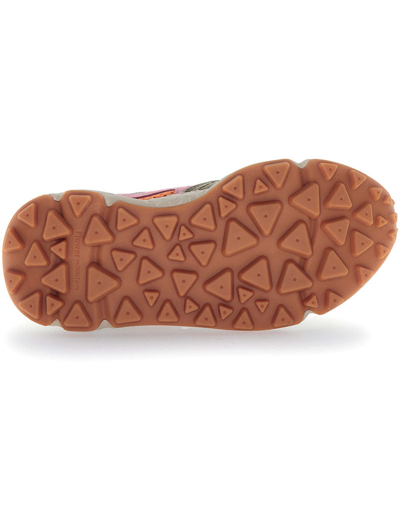 Flower Mountain Yamano 3 women's trainers cream, military and pink - Sole View