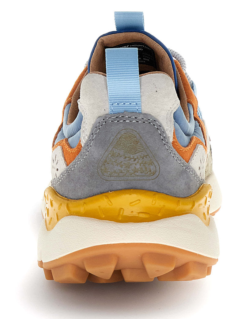 Flower Mountain Yamano 3 men's trainers azure and sage - Heel View