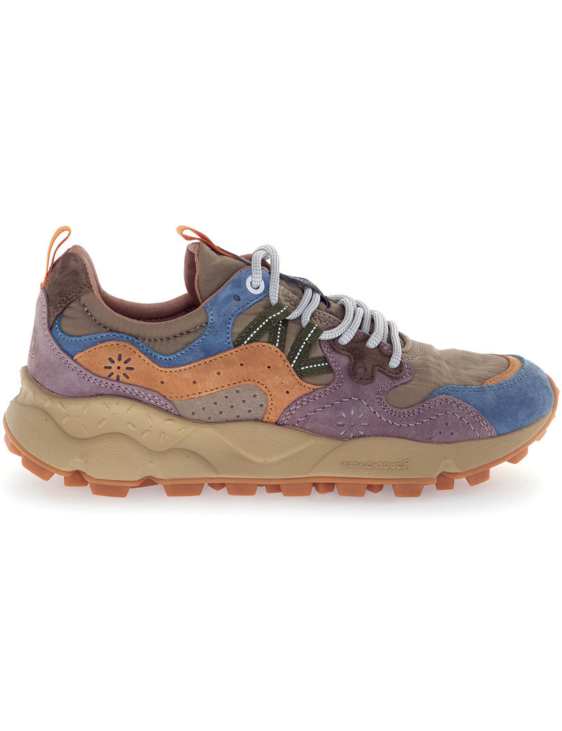 Flower Mountain Yamano 3 Uni Suede Nylon Petrol Grey Light Papaya