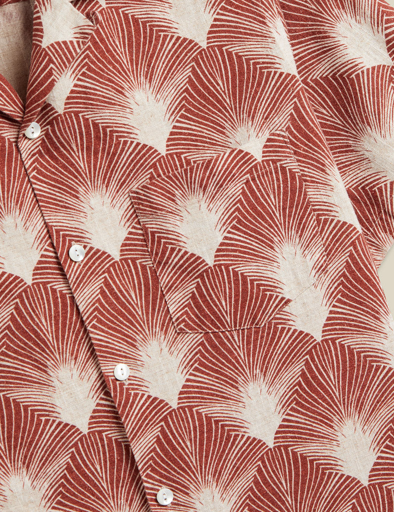 Portuguese Flannel Feathers Short Sleeve Shirt Pocket Detail