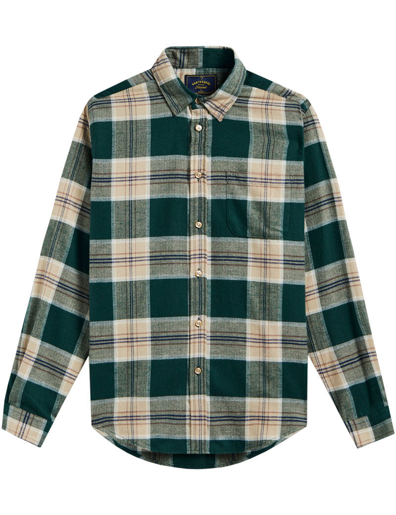 Portuguese Flannel Fence Shirt Green Beige