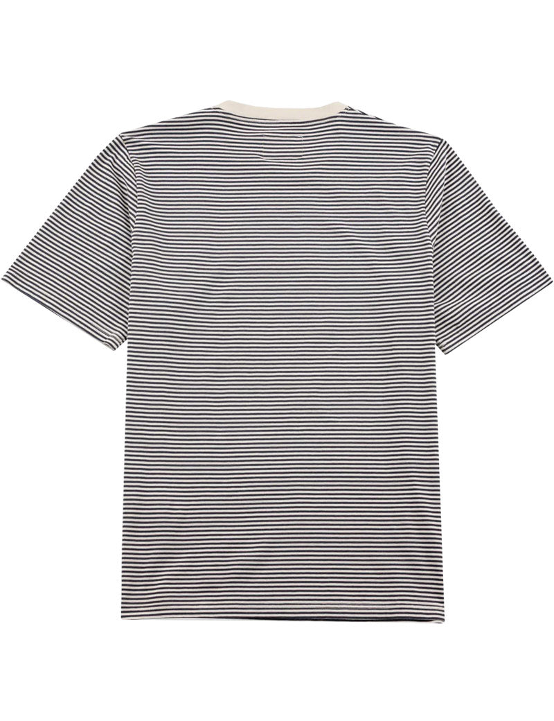 Folk 1X1 Stripe T-Shirt Soft Black Back View
