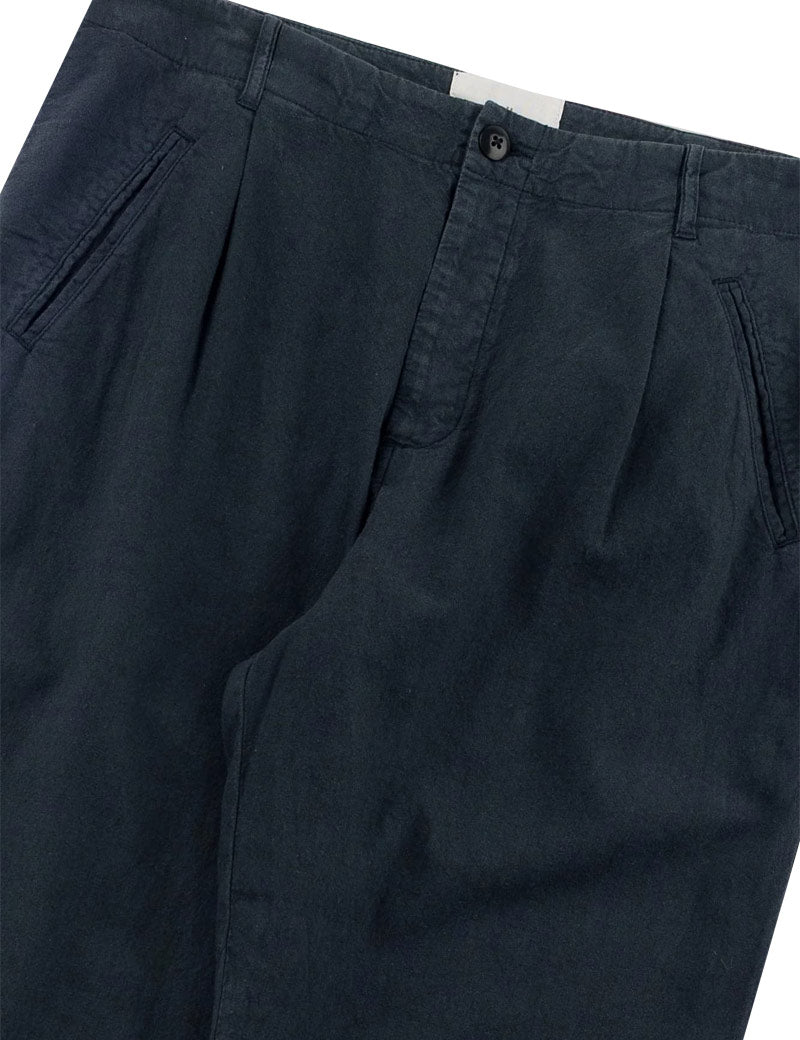 Folk Assembly Pant Black Cotton Linen Pocket Detail