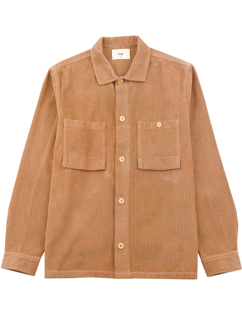 Folk Patch Overshirt Mink Chunky Cord