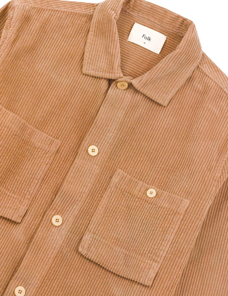 Folk Patch Overshirt Mink Chunky Cord