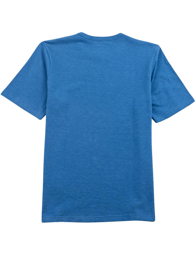 Folk Slub Embroidered T-Shirt Soft Blue Back View