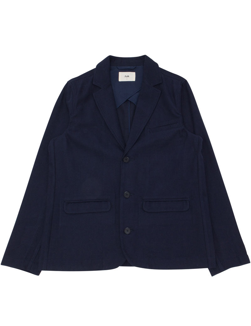 Folk Assembly Blazer Navy Brushed Stripe