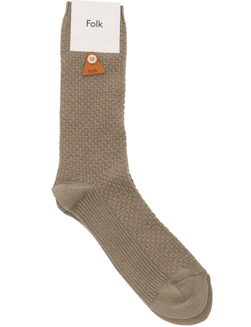 Folk waffle socks sage