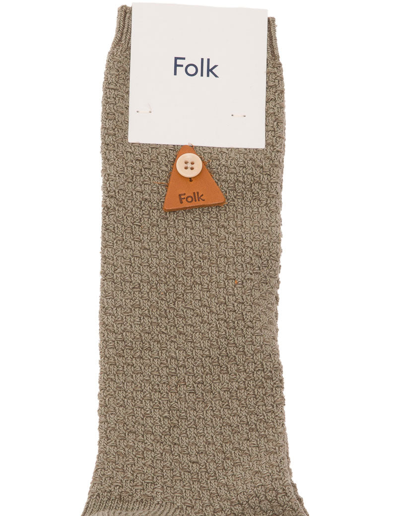 Folk waffle socks sage