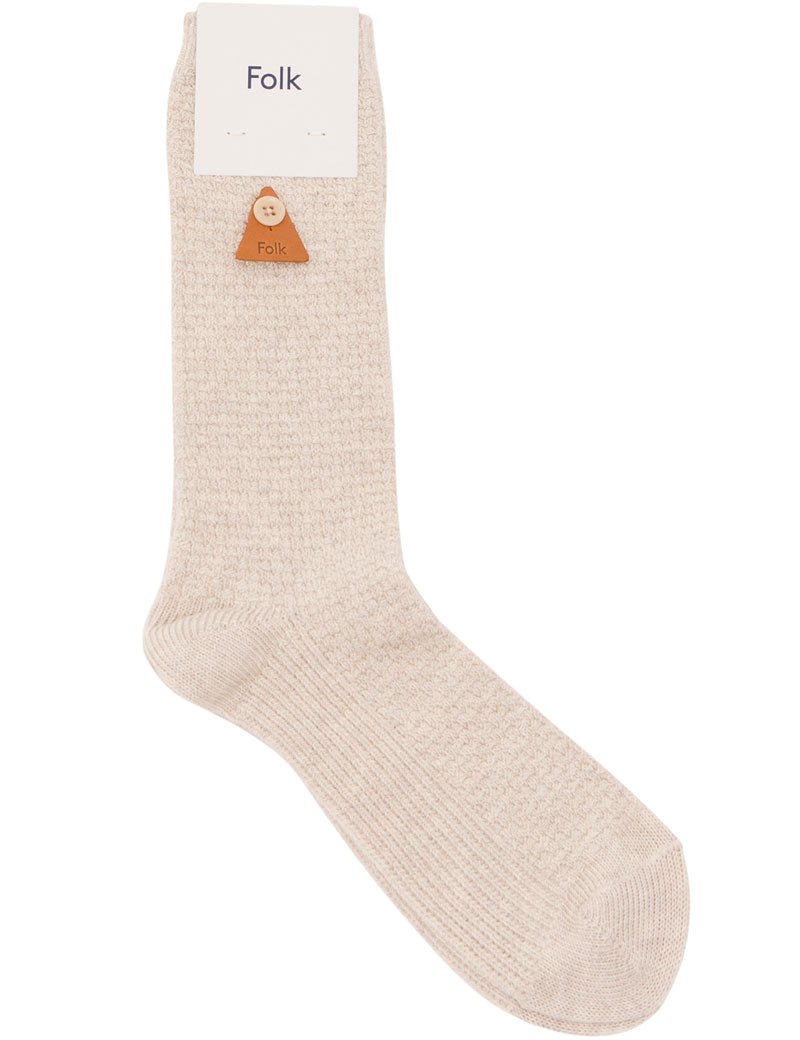 Folk Waffle Socks Wheat