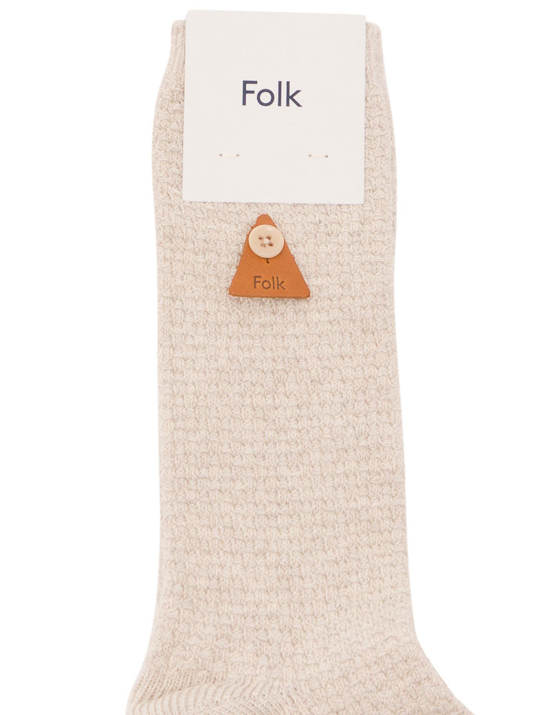 Folk Waffle Socks Wheat