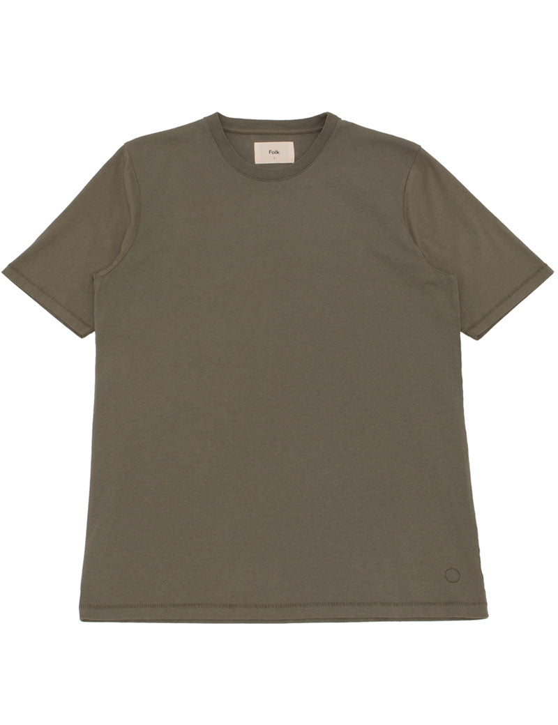 Folk Contrast Sleeve T-Shirt Dark Sage