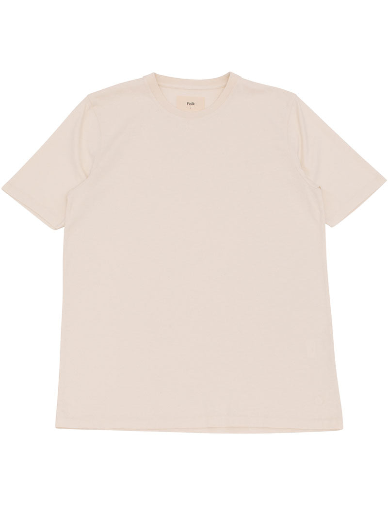 Folk Contrast Sleeve T-Shirt Ecru