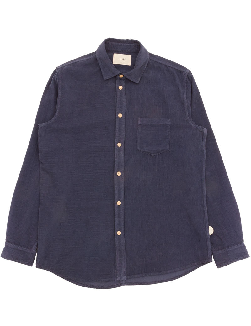 Folk Direction Babycord Shirt Washed Ink