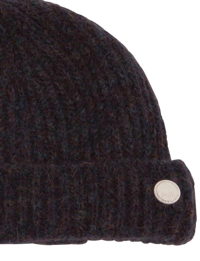 Folk Mohair Rib Beanie Smoke Blue